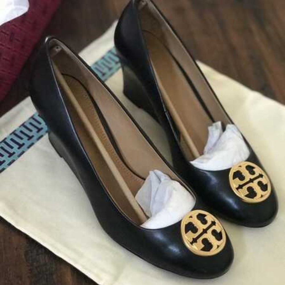 BRAND NEW TORY BURCH CHELSEA 65MM WEDGE NAPPA LEATHER SHOES